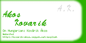 akos kovarik business card